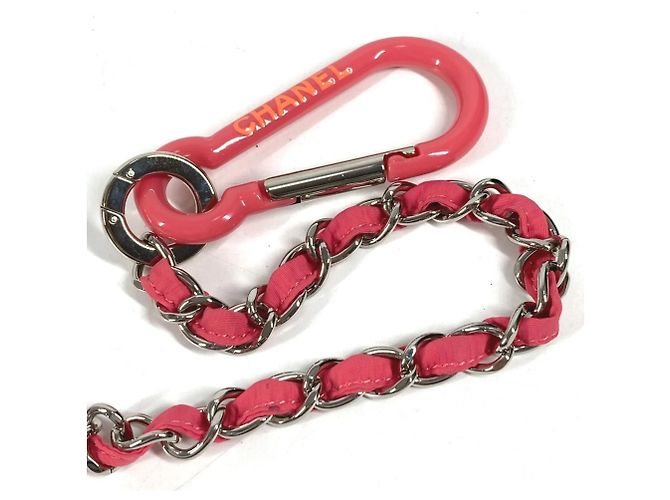 Pochette com mosquetão de corrente Chanel AS0431 Rosa Vermelho - vista 14