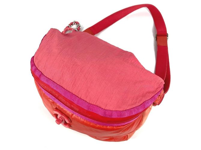 Pochette com mosquetão de corrente Chanel AS0431 Rosa Vermelho - vista 3