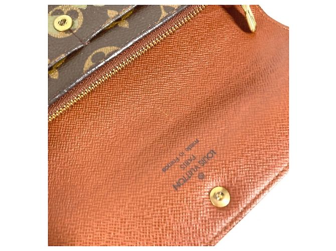 Portefeuille long Louis Vuitton Monogram Graffiti Marron Kaki - vue 8