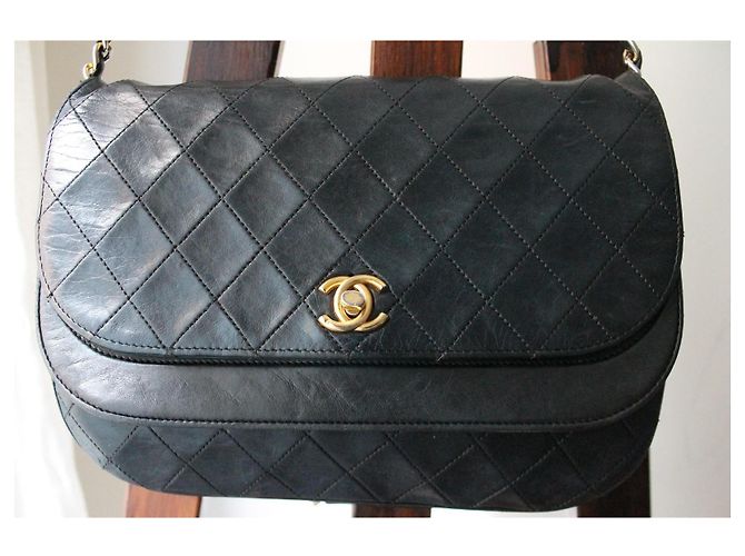 Chanel borsa Timeless Double Flap in pelle nera Nero - vista 3