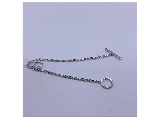 Bracciale Hermès Pig Nose in Oro Bianco e Diamanti Argento - vista 2