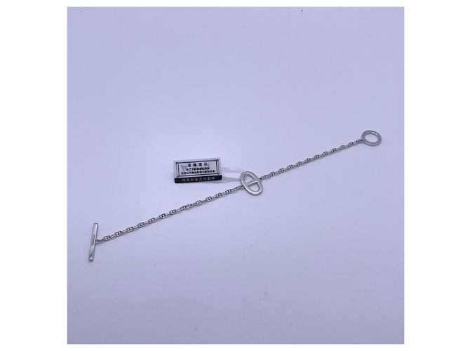 Bracciale Hermès Pig Nose in Oro Bianco e Diamanti Argento - vista 5