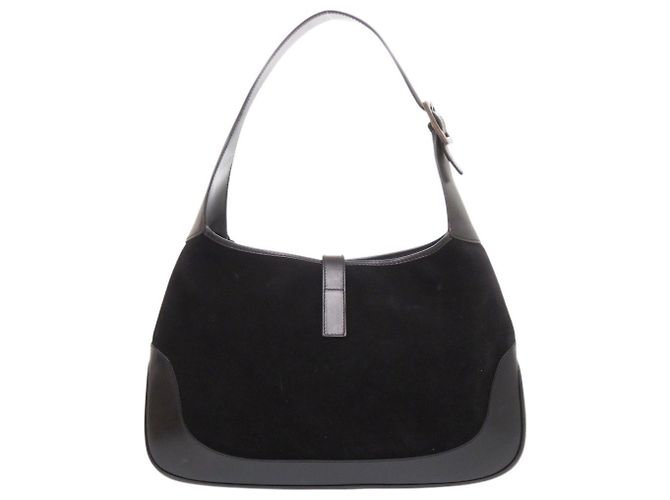 Borsa Jackie 00963 Gucci in pelle scamosciata Nero - vista 2
