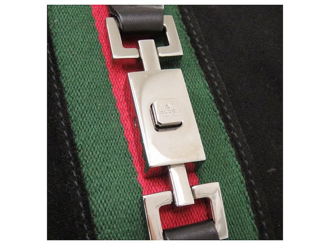 Borsa Jackie 00963 Gucci in pelle scamosciata Nero - vista 7