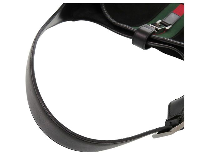 Borsa Jackie 00963 Gucci in pelle scamosciata Nero - vista 8