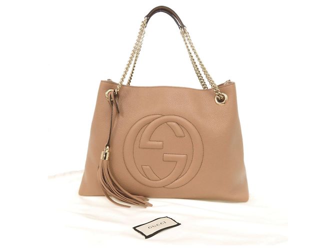 Gucci Soho Interlocking G Leder Tote Bag Beige - Ansicht 2