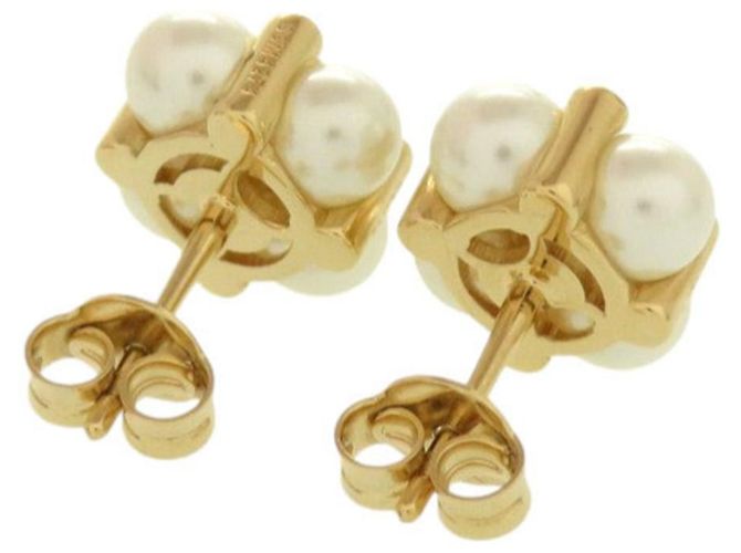 Céline Pendientes Celine Triomphe en piedra dorada y perlas artificiales Dorado - vista 2