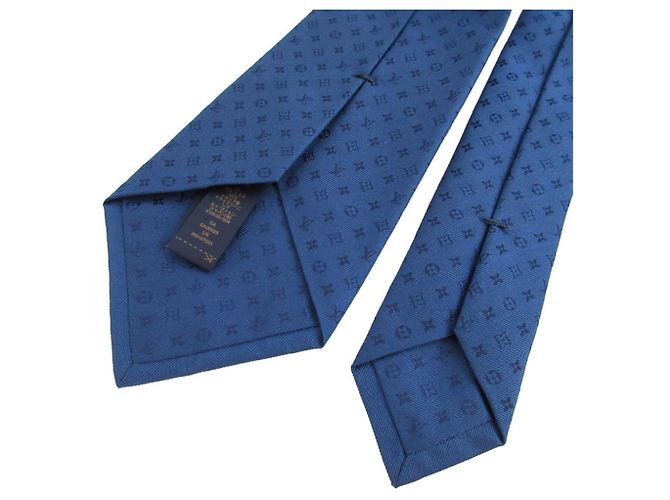 Cravatta in seta Neo Monogram Missime Louis Vuitton Blu - vista 5