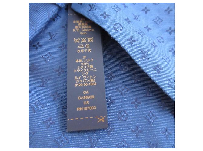 Cravatta in seta Neo Monogram Missime Louis Vuitton Blu - vista 6