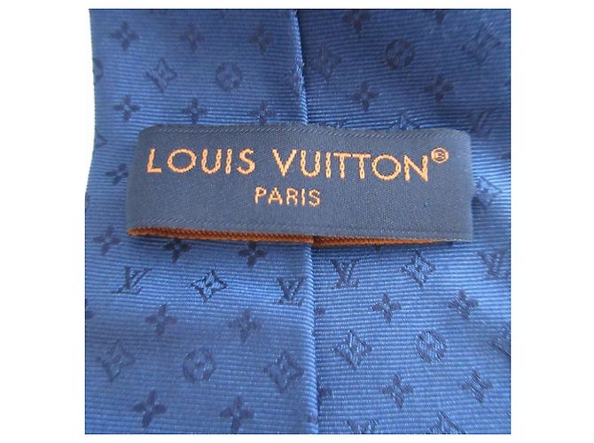 Cravatta in seta Neo Monogram Missime Louis Vuitton Blu - vista 7