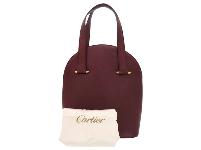 Borsa in pelle bordeaux Cartier Must Line Rosso Bordò - vista 2