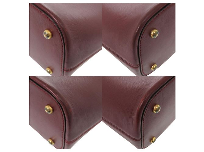 Borsa in pelle bordeaux Cartier Must Line Rosso Bordò - vista 4
