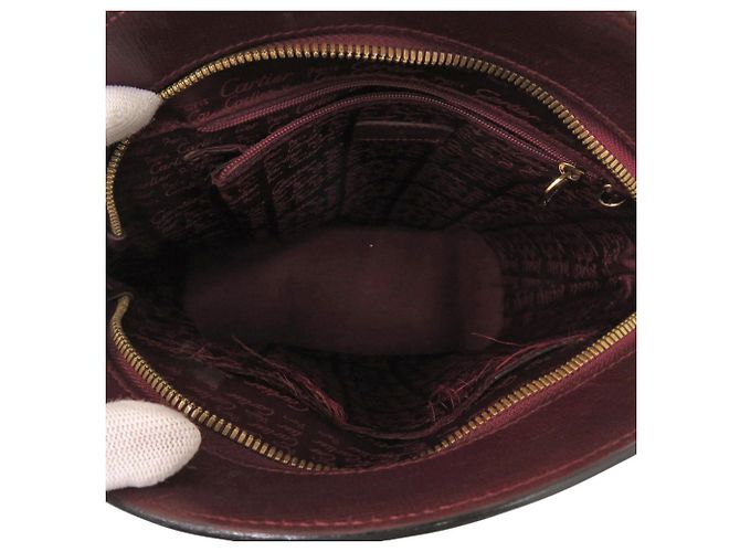 Borsa in pelle bordeaux Cartier Must Line Rosso Bordò - vista 7