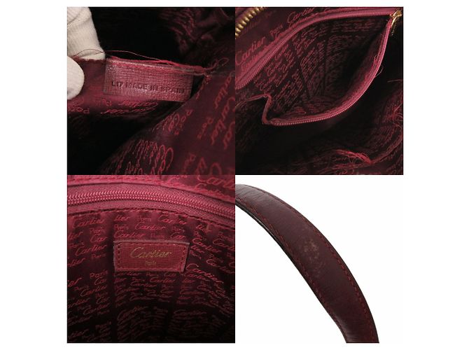 Borsa in pelle bordeaux Cartier Must Line Rosso Bordò - vista 8
