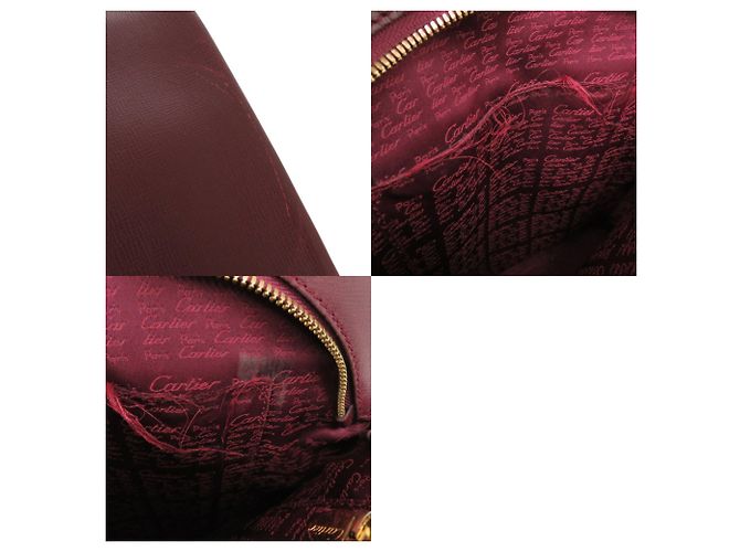 Borsa in pelle bordeaux Cartier Must Line Rosso Bordò - vista 9