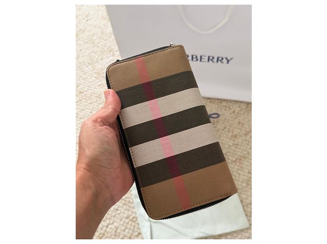 Burberry Check Canvas Zipped Wallet - view 7