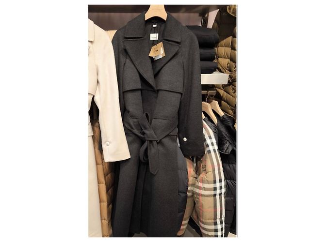 Burberry Abrigo Largo de Lana y Cachemira Gris antracita - vista 2