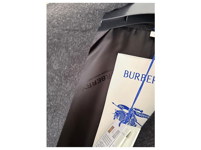 Burberry Abrigo Largo de Lana y Cachemira Gris antracita - vista 4