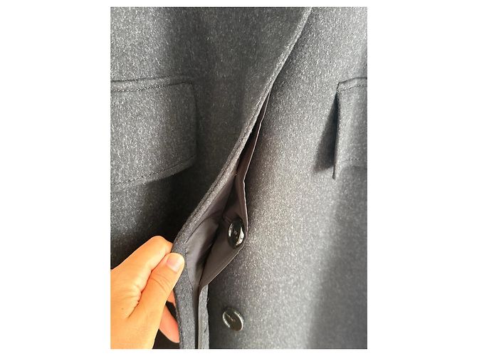 Burberry Abrigo Largo de Lana y Cachemira Gris antracita - vista 7