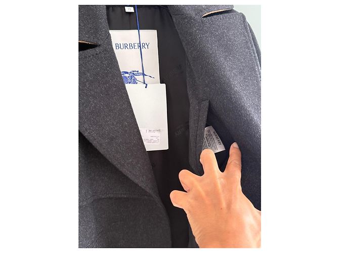 Burberry Abrigo Largo de Lana y Cachemira Gris antracita - vista 8
