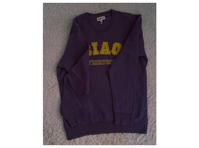 Autre Marque Fiorucci Purple 'Ciao' Varsity Sweatshirt Yellow - view 10