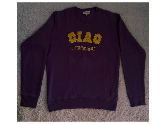 Autre Marque Fiorucci Purple 'Ciao' Varsity Sweatshirt Yellow - view 6