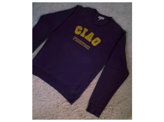 Autre Marque Fiorucci Purple 'Ciao' Varsity Sweatshirt Yellow - view 7