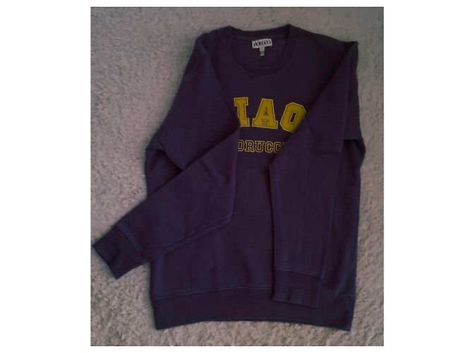 Autre Marque Fiorucci Purple 'Ciao' Varsity Sweatshirt Yellow - view 9