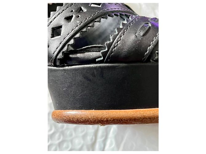 Tod's Sandalias de Plataforma en Cuir Negro - vista 7