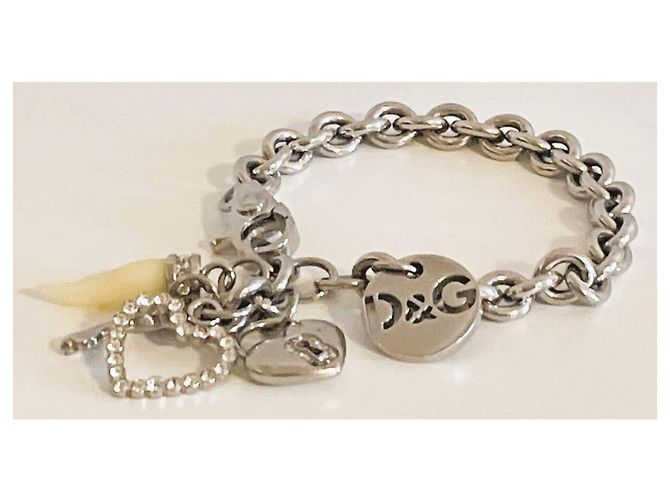 Dolce & Gabbana Bracciale con Charms 'I Love D&G' Argento - vista 2