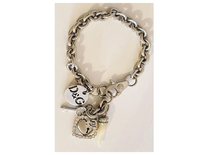 Dolce & Gabbana Bracciale con Charms 'I Love D&G' Argento - vista 4