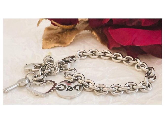 Dolce & Gabbana Bracciale con Charms 'I Love D&G' Argento - vista 5