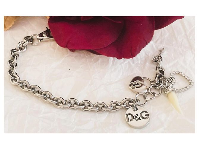 Dolce & Gabbana Bracciale con Charms 'I Love D&G' Argento - vista 7