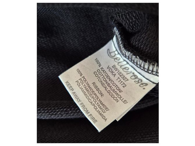 Bellerose Voka Sweatshirt mit Samteinsätzen - Schwarz Grün - Ansicht 7