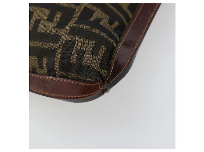 Pochette FENDI Zucca Canvas Nero Oro Auth 183171 D'oro - vista 11
