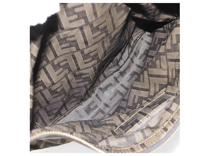 Pochette FENDI Zucca Canvas Nero Oro Auth 183171 D'oro - vista 13