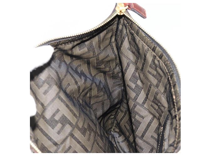 Pochette FENDI Zucca Canvas Nero Oro Auth 183171 D'oro - vista 14