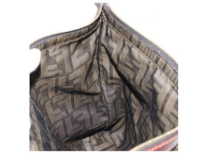 Pochette FENDI Zucca Canvas Nero Oro Auth 183171 D'oro - vista 15