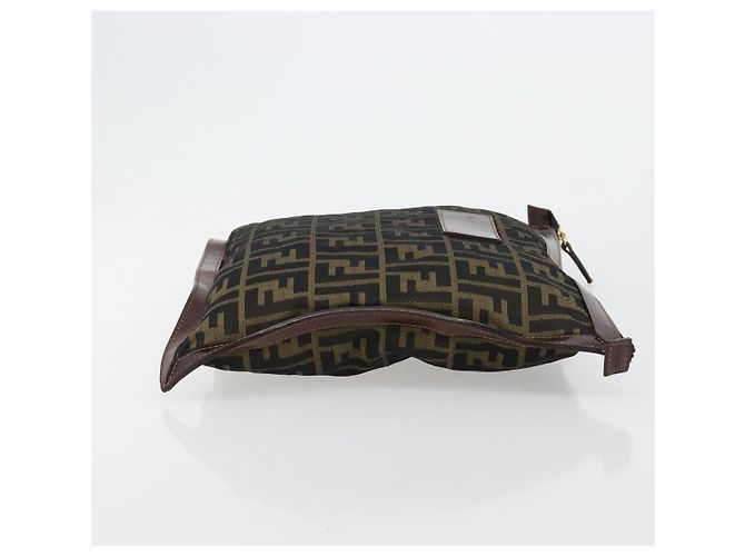Pochette FENDI Zucca Canvas Nero Oro Auth 183171 D'oro - vista 4