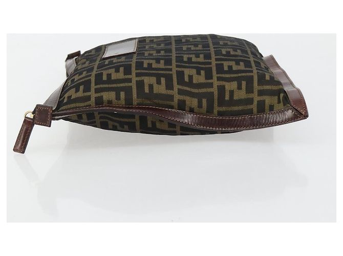 Pochette FENDI Zucca Canvas Nero Oro Auth 183171 D'oro - vista 5