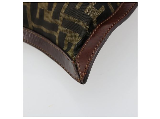 Pochette FENDI Zucca Canvas Nero Oro Auth 183171 D'oro - vista 9