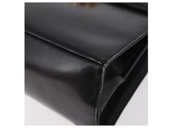 Borsa a Mano Salvatore Ferragamo Gancini in Pelle Nera e Oro Auth 183947 Nero D'oro - vista 11