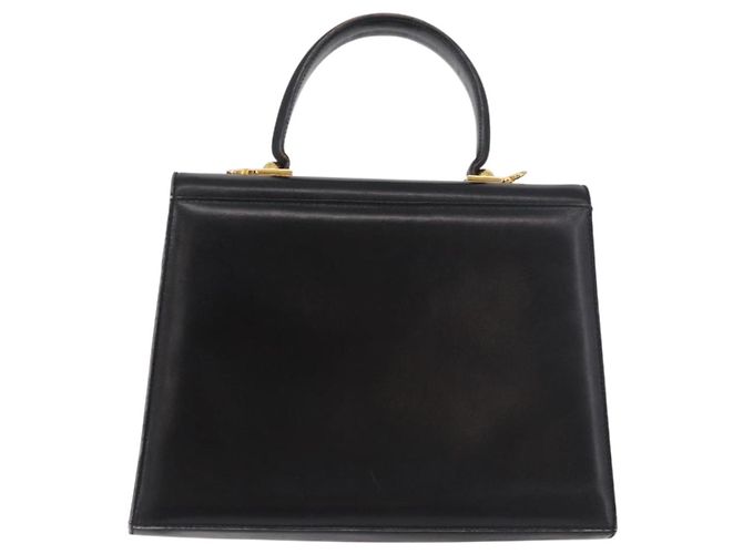 Borsa a Mano Salvatore Ferragamo Gancini in Pelle Nera e Oro Auth 183947 Nero D'oro - vista 3