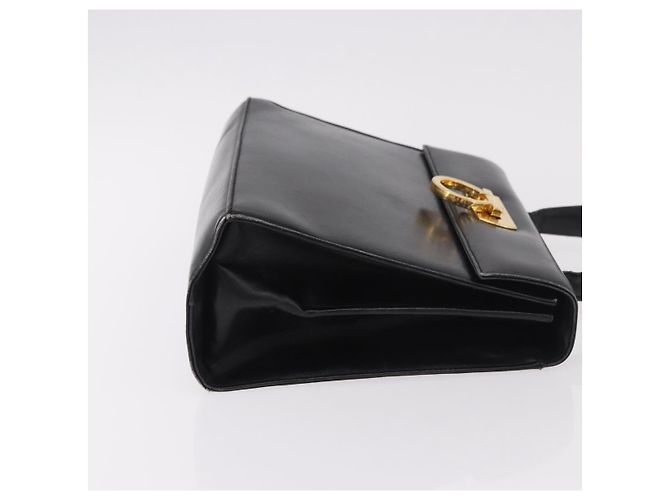 Borsa a Mano Salvatore Ferragamo Gancini in Pelle Nera e Oro Auth 183947 Nero D'oro - vista 4