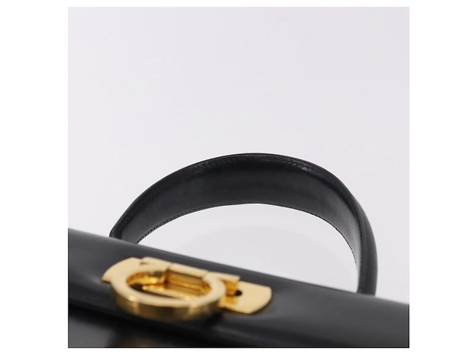 Borsa a Mano Salvatore Ferragamo Gancini in Pelle Nera e Oro Auth 183947 Nero D'oro - vista 8