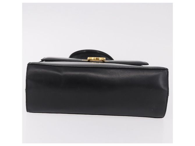 Borsa a Mano Salvatore Ferragamo Gancini in Pelle Nera e Oro Auth 183947 Nero D'oro - vista 9