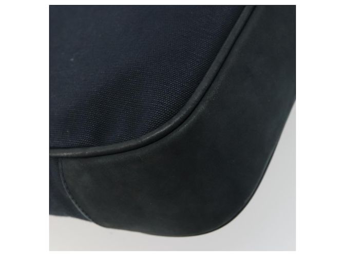 Borsa a tracolla Salvatore Ferragamo Gancini in scamosciato blu navy e oro Autentica 182997 - vista 13