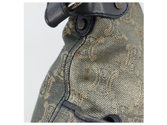 Céline Bolso de hombro CELINE Paris Macadam Canvas Denim Gris Plata Auth 182647A Castaño - vista 14