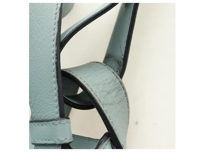 Borsa a mano LOEWE Hammock Medium in pelle 2way Light Blue Silver Auth 182026V Argento Blu chiaro - vista 10