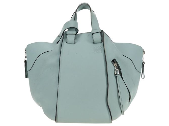 Borsa a mano LOEWE Hammock Medium in pelle 2way Light Blue Silver Auth 182026V Argento Blu chiaro - vista 13